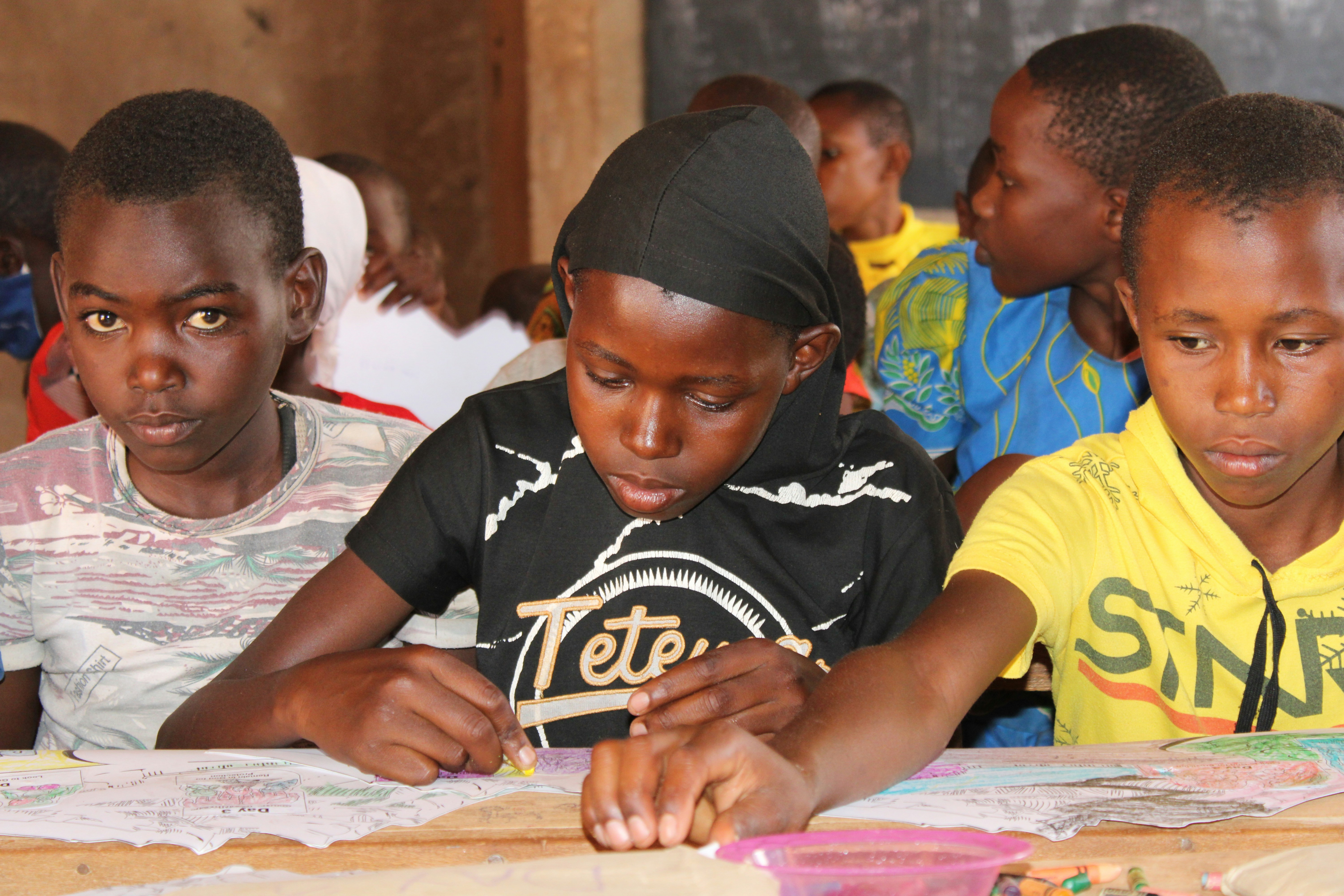 Rural student studying